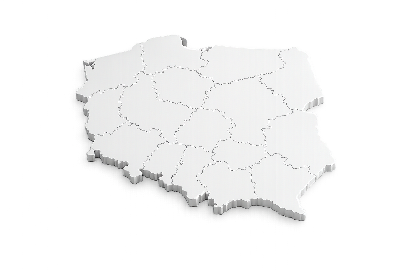 Mapa Polski z realizacjami V-TAC Energy
